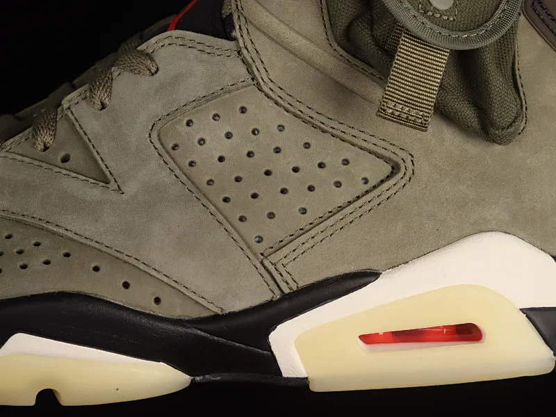 All Categories Air Jordan Jordan Series Basketball Shoes Air Jordan 6 LJR Version Travis Scott x Air Jordan 6 AJ6 TS Joint Pocket Army Green Basketball Shoes CN1084-200